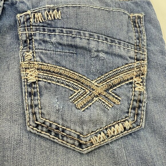 Bke Carter Straight Jeans Men Size 27S Distressed Torn Rough Faded Streetwear - Picture 7 of 12